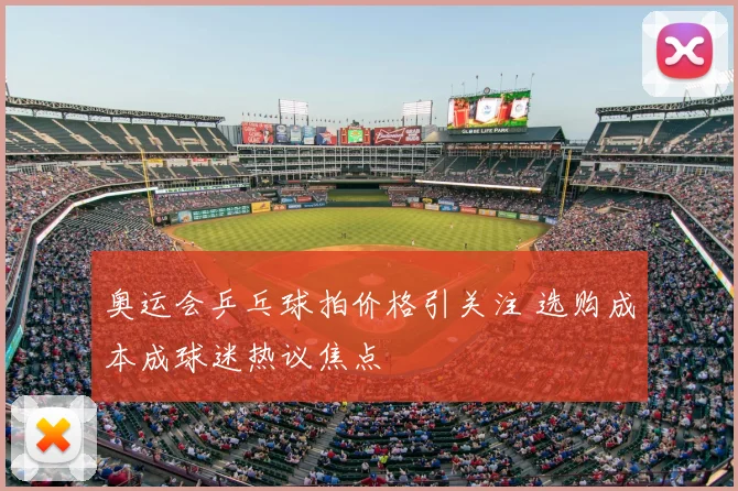 奥运会乒乓球拍价格引关注 选购成本成球迷热议焦点